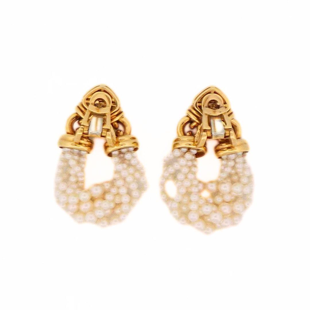 Bulgari 18K Pearl Tourmaline Earclip Earrings