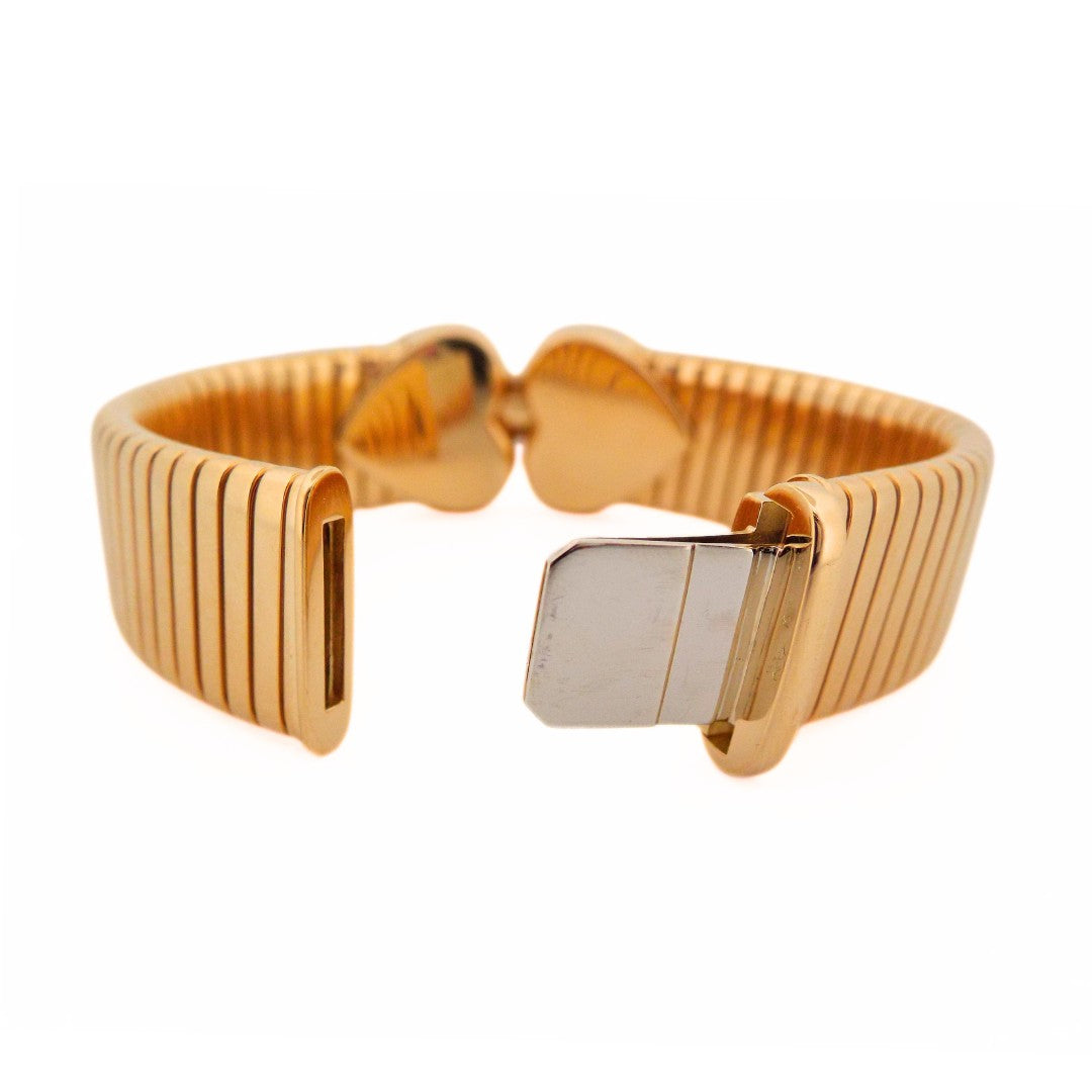 Bulgari Tubogas 18K Gold Diamond Doppio Bracelet