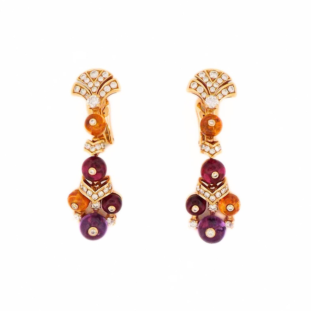 Bulgari 18K Multi-Gem Diamond Earrings