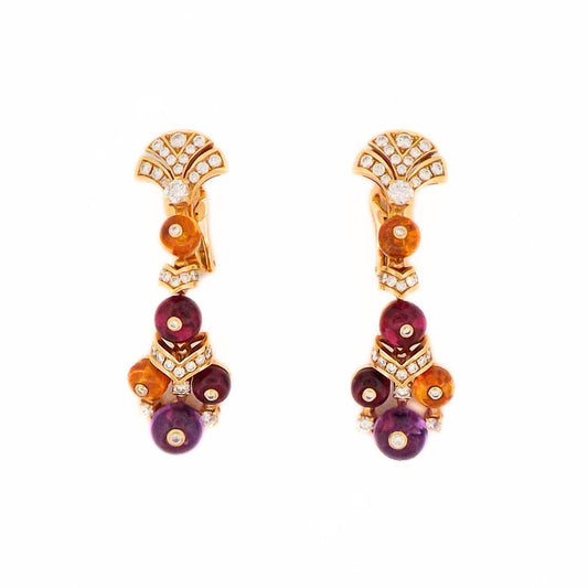 Bulgari 18K Multi-Gem Diamond Earrings