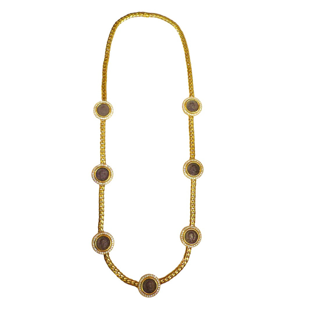 Bulgari 18K Diamond 'Monete' 7-Coin Chain Necklace