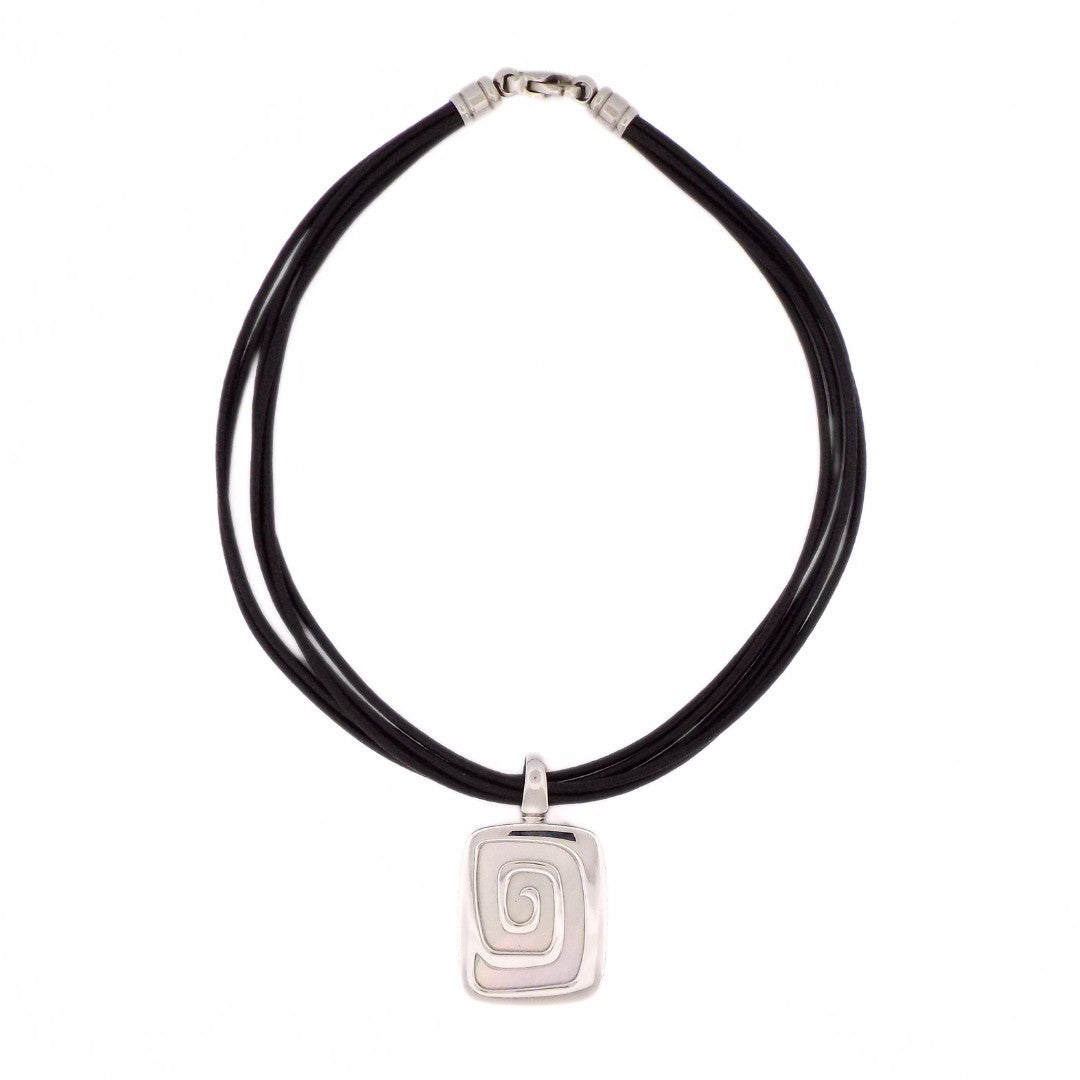 Bulgari 18K Mother-of-Pearl Diamond Leather Rope Necklace