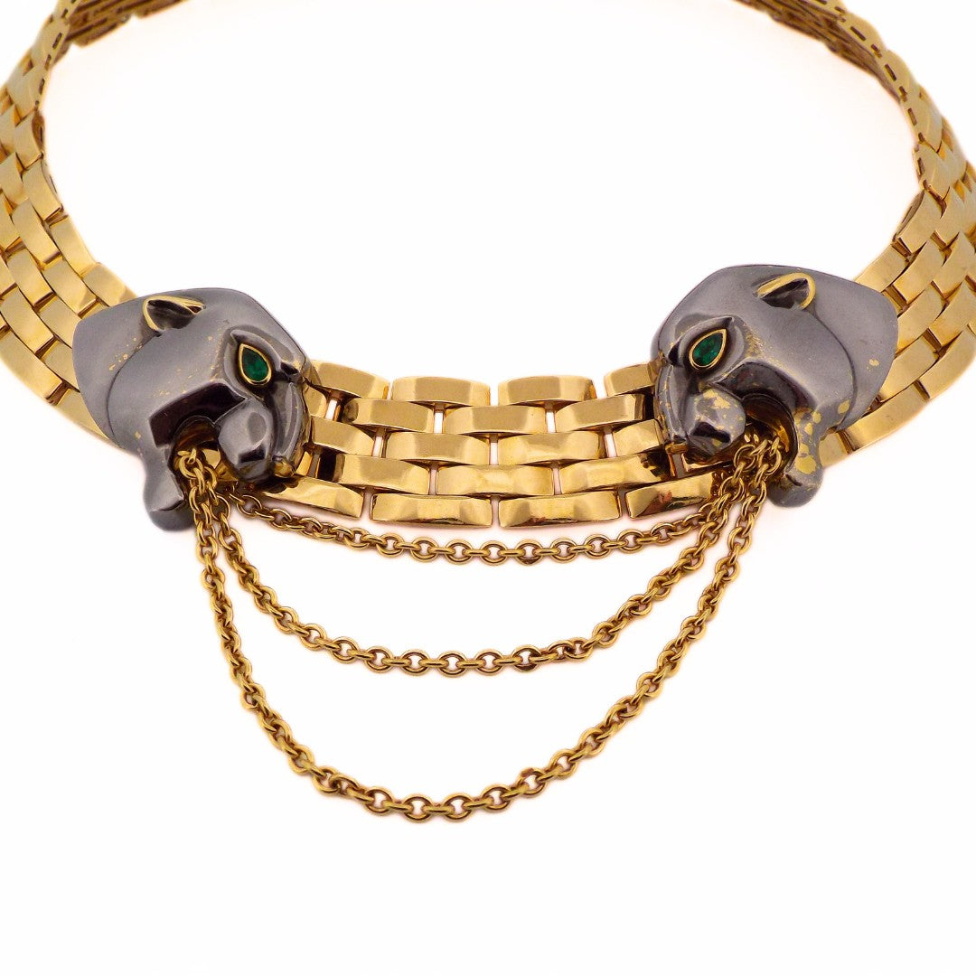 Cartier Maillon Panthere 18K Emerald Convertible Collar Necklace