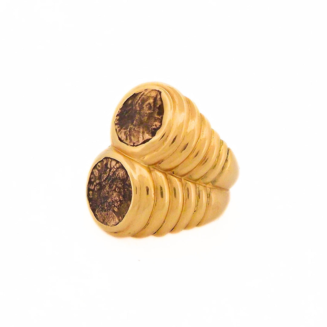 Bulgari 18K Double Monete Ring
