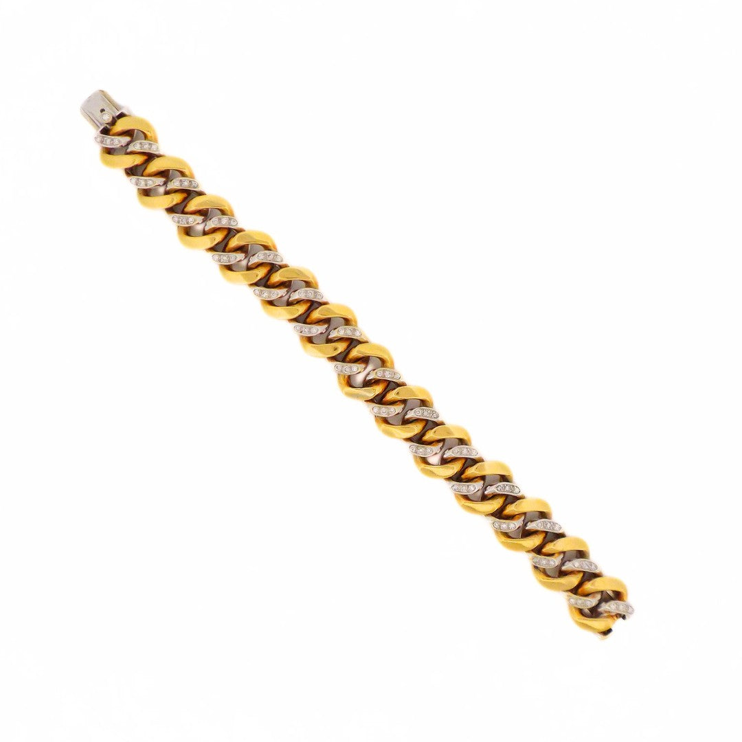 Pomellato 18K Gold Diamond Curb Link Bracelet