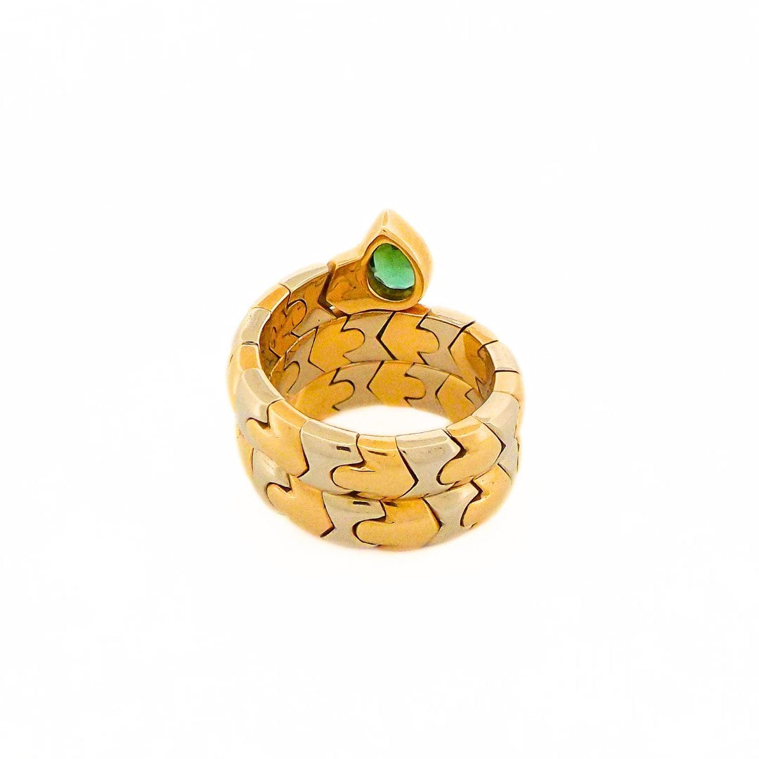 Bulgari 18K Bi-Color Gold and Tourmaline Ring