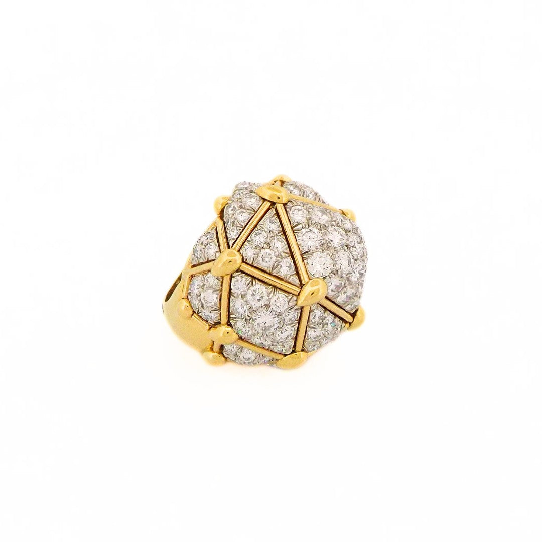 David Webb 18K Diamond Geodesic Dome Ring