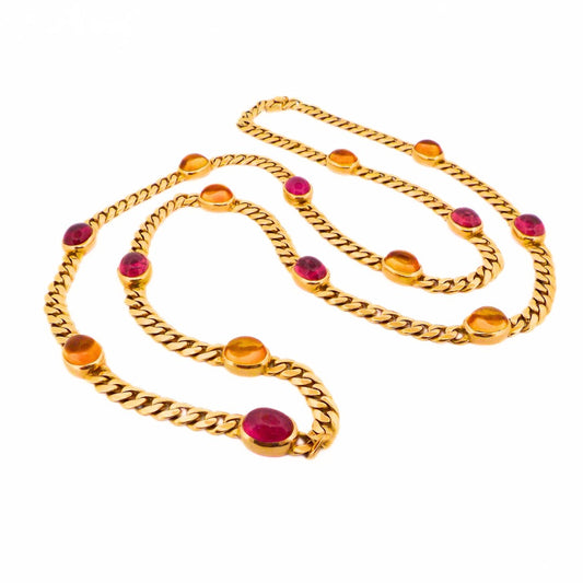 Bulgari 18K Multi-Gem Long Chain Necklace