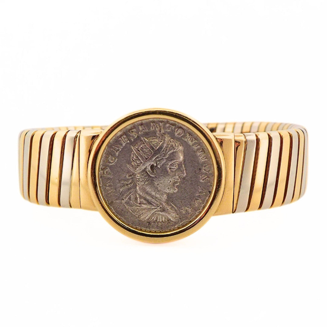 Bulgari 18K Two-Tone Gold Tubogas Monete Bracelet