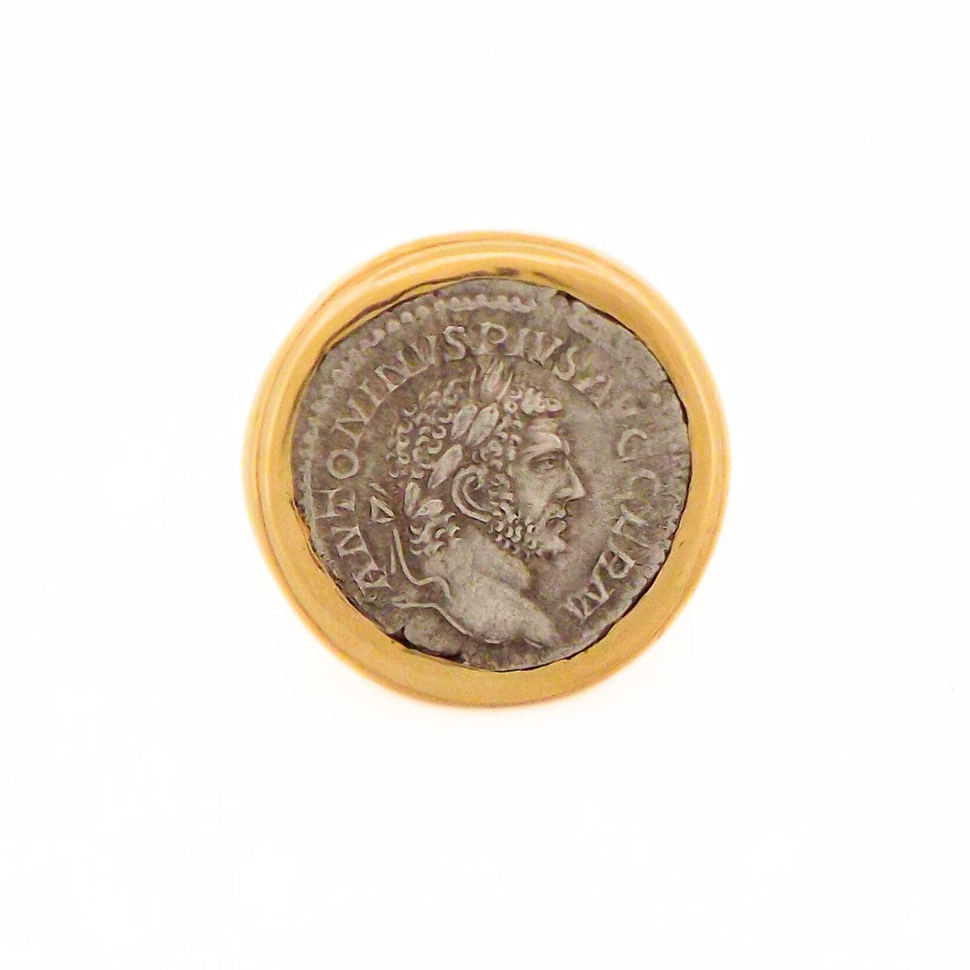 Bulgari 18K Gold Silver Monete Coin Ring