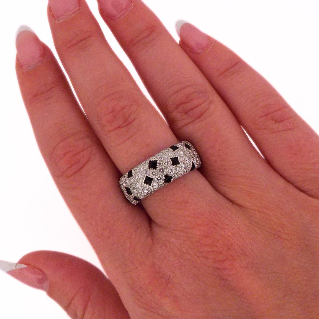 Cartier 18K Diamond Onyx 'Panthère' Ring
