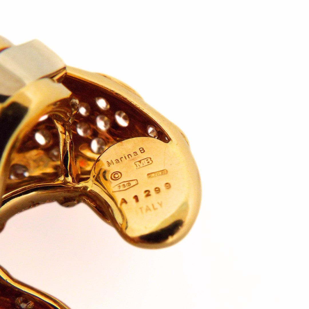 Marina B 18K Gold Diamond 'Onda' Earclip Earrings