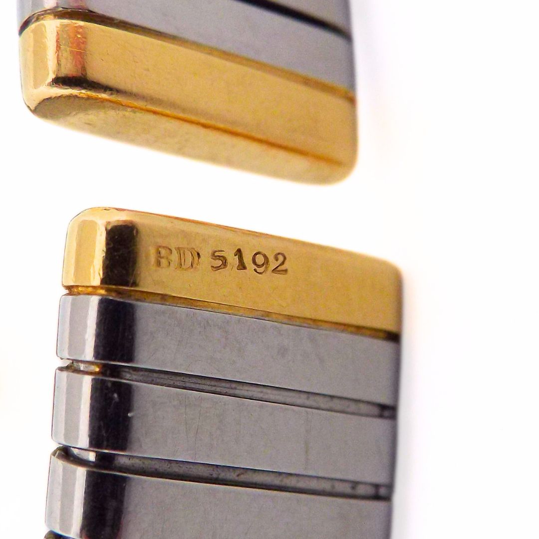 Bulgari 18K Steel Pink Tourmaline Bangle Bracelet