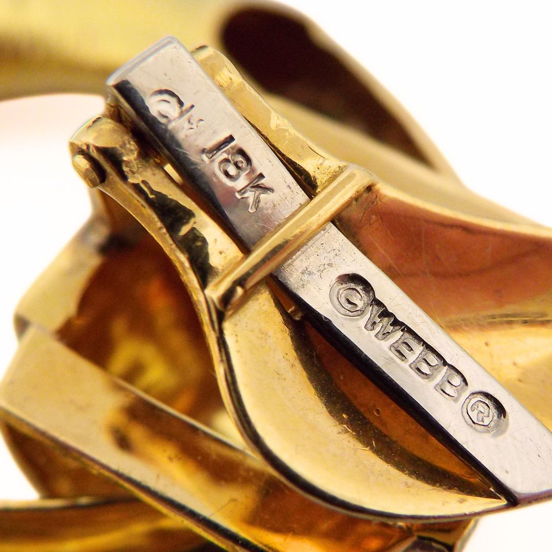 David Webb 18K Hammered Gold Doorknocker Earrings