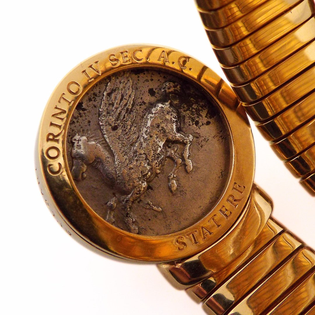 Bulgari 18K Tubogas 'Monete' Wrap Bracelet