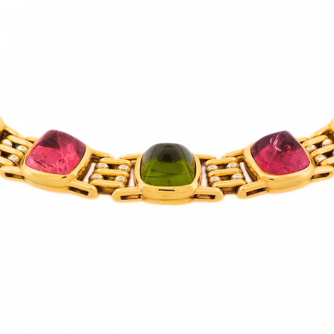 Bulgari 18K Two-tone Gold Colored Stone Necklace