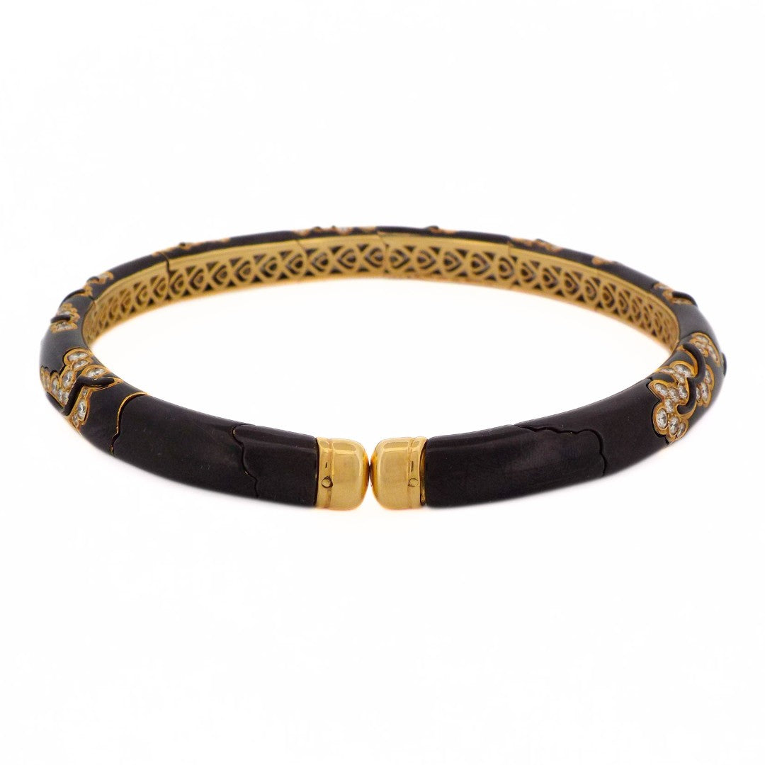 Marina B 18K Black Enamel Diamond 'Écume' Choker Necklace