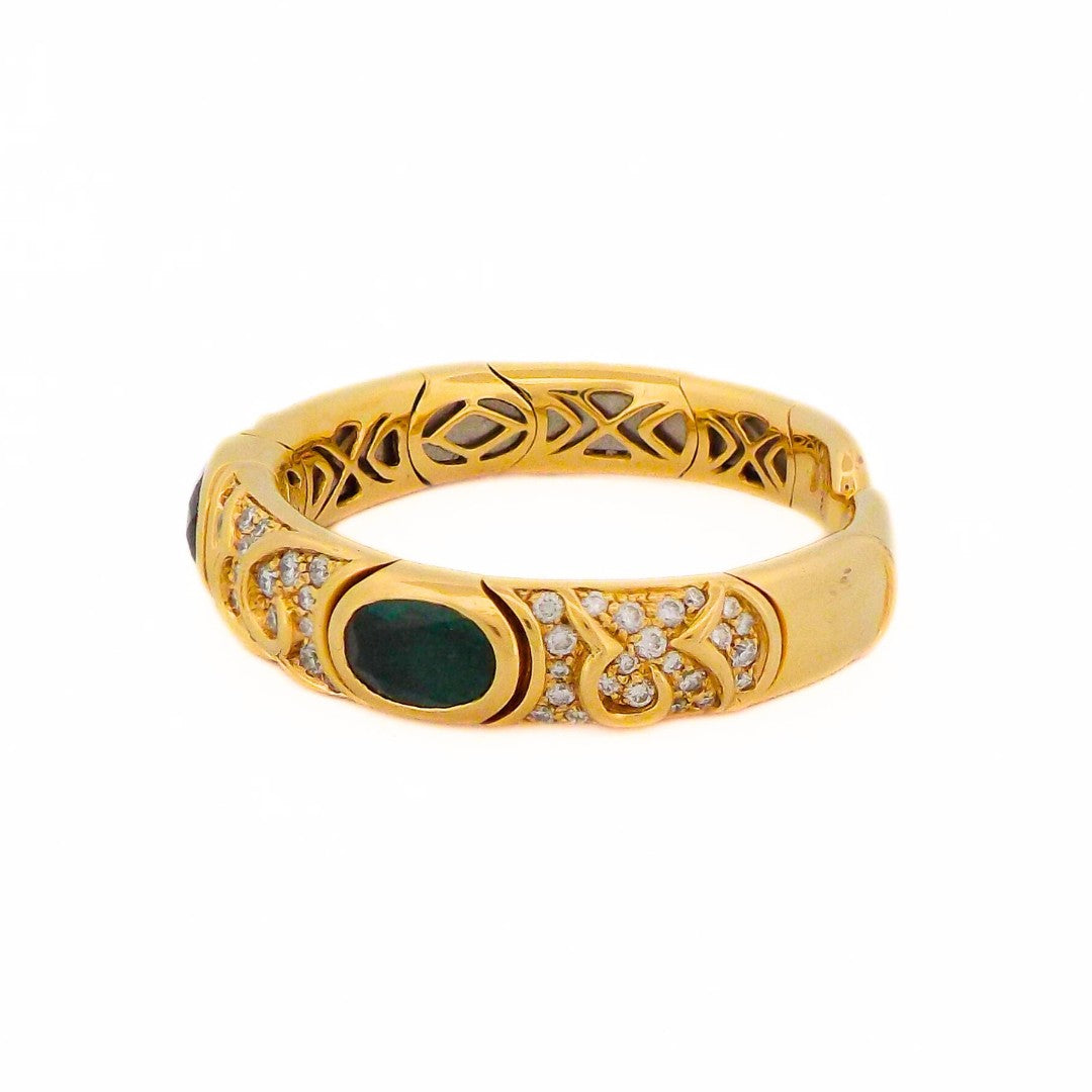 Marina B 18K Gold Green Tourmaline Diamond 'Onda' Bracelet