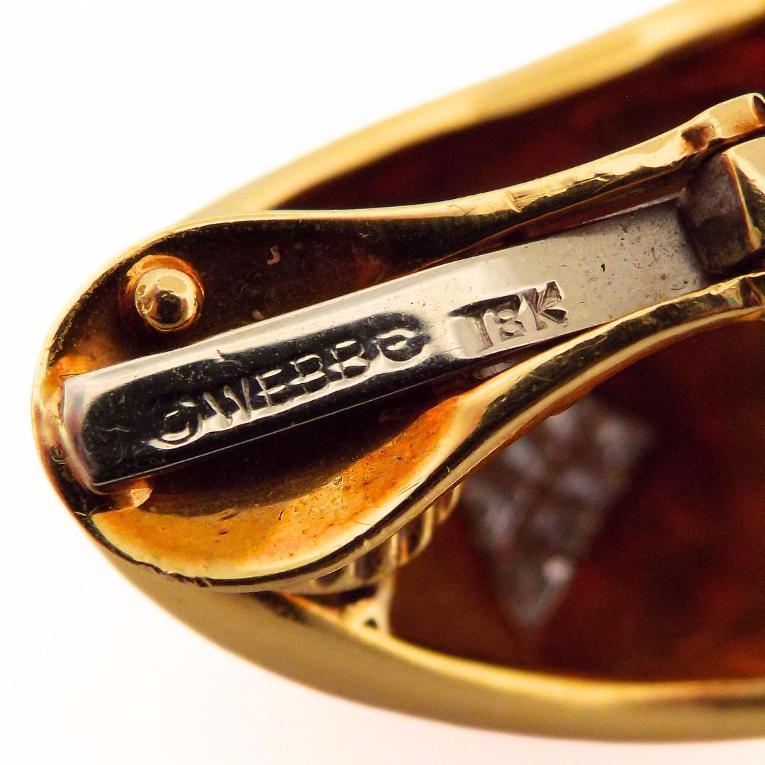 David Webb 18K Gold Diamond Earrings