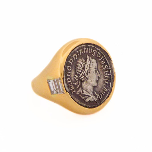 Bulgari 18K Diamond 'Monete' Coin Ring