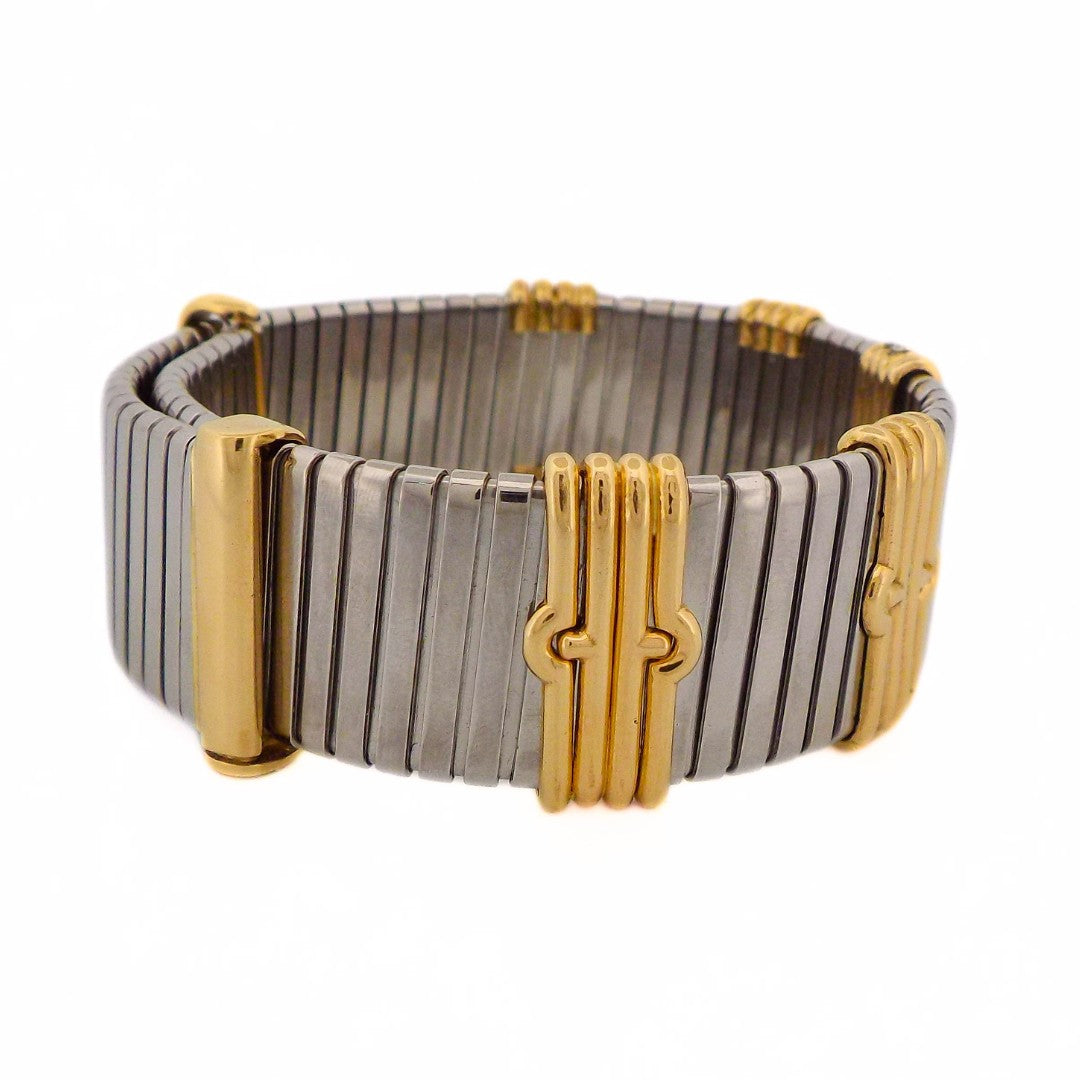 Bulgari 18K Steel Tubogas Parentesi Adjustable Bracelet