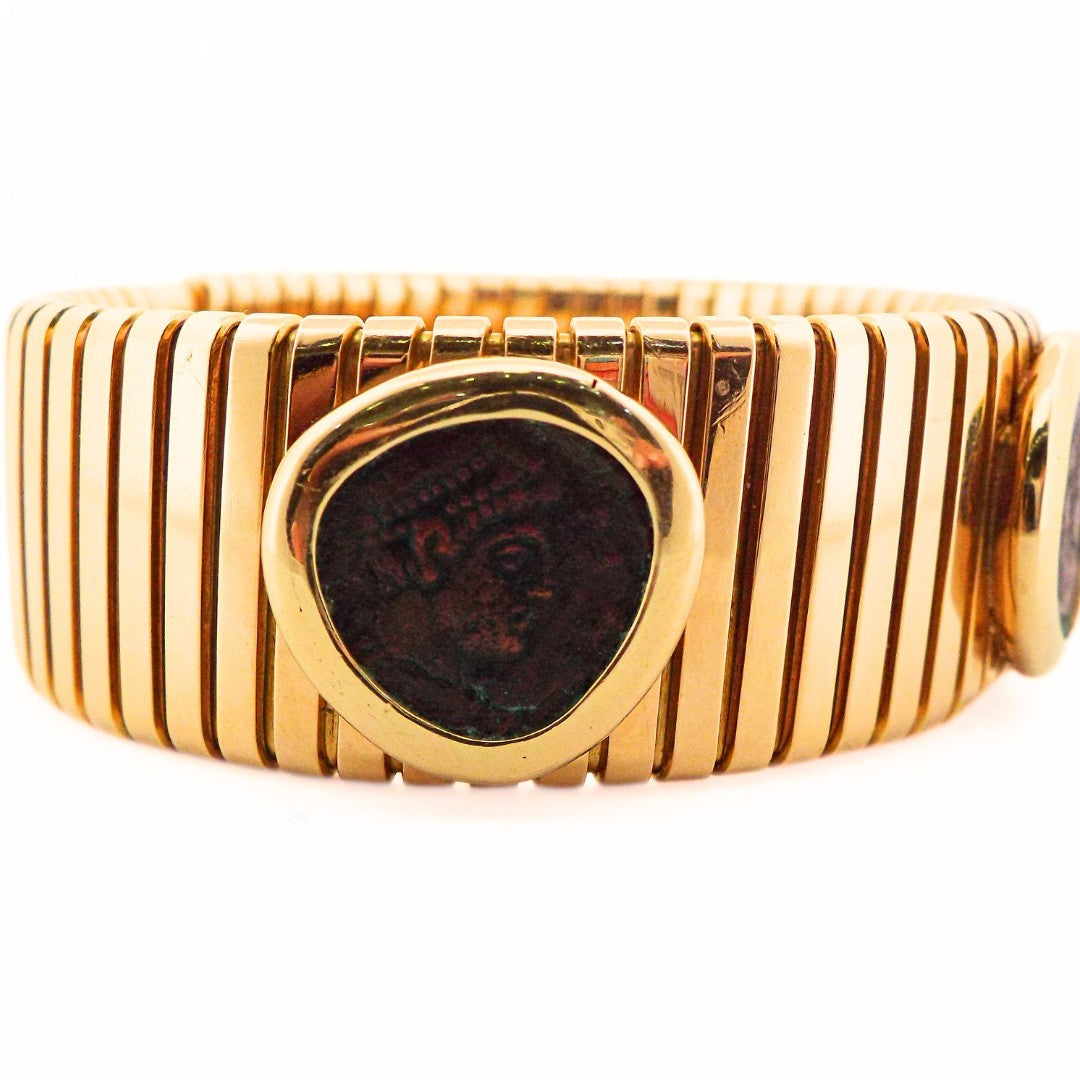 Bulgari 18K Tubogas Triple Monete Bracelet