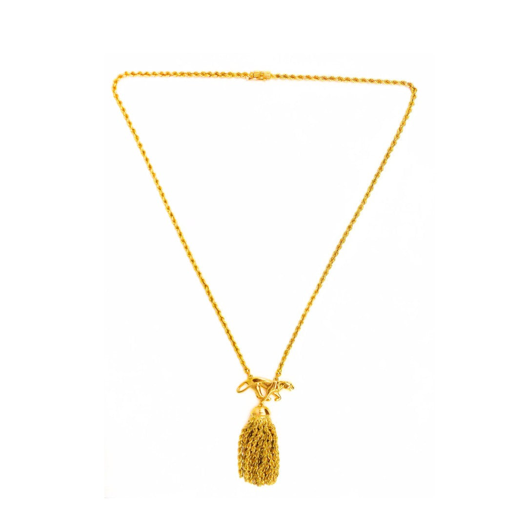 Cartier 18K Gold Panthere Tassel Necklace