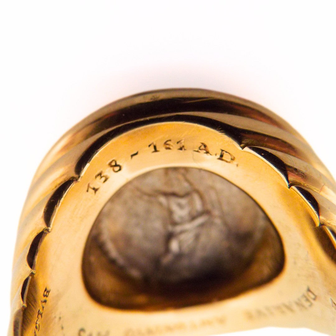 Bulgari 18K Gold Silver Monete Coin Ring
