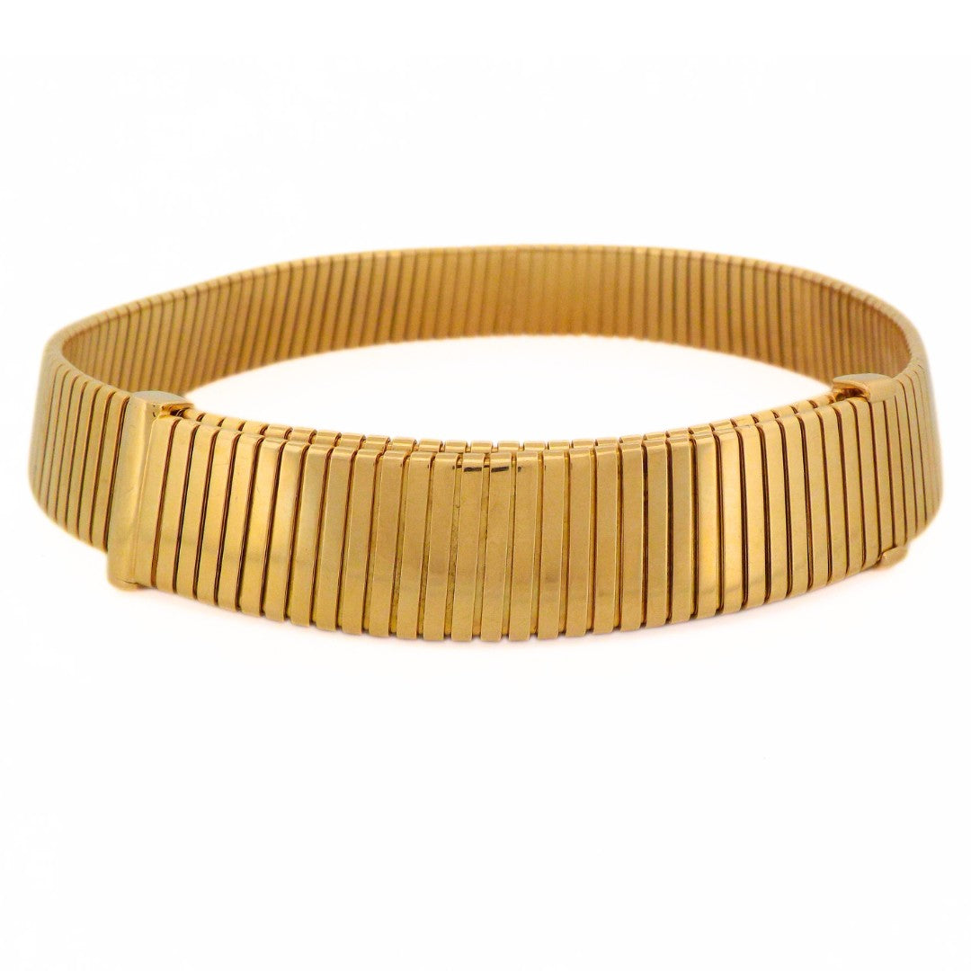 Bulgari 18K Gold 'Monete' Tubogas Choker Necklace