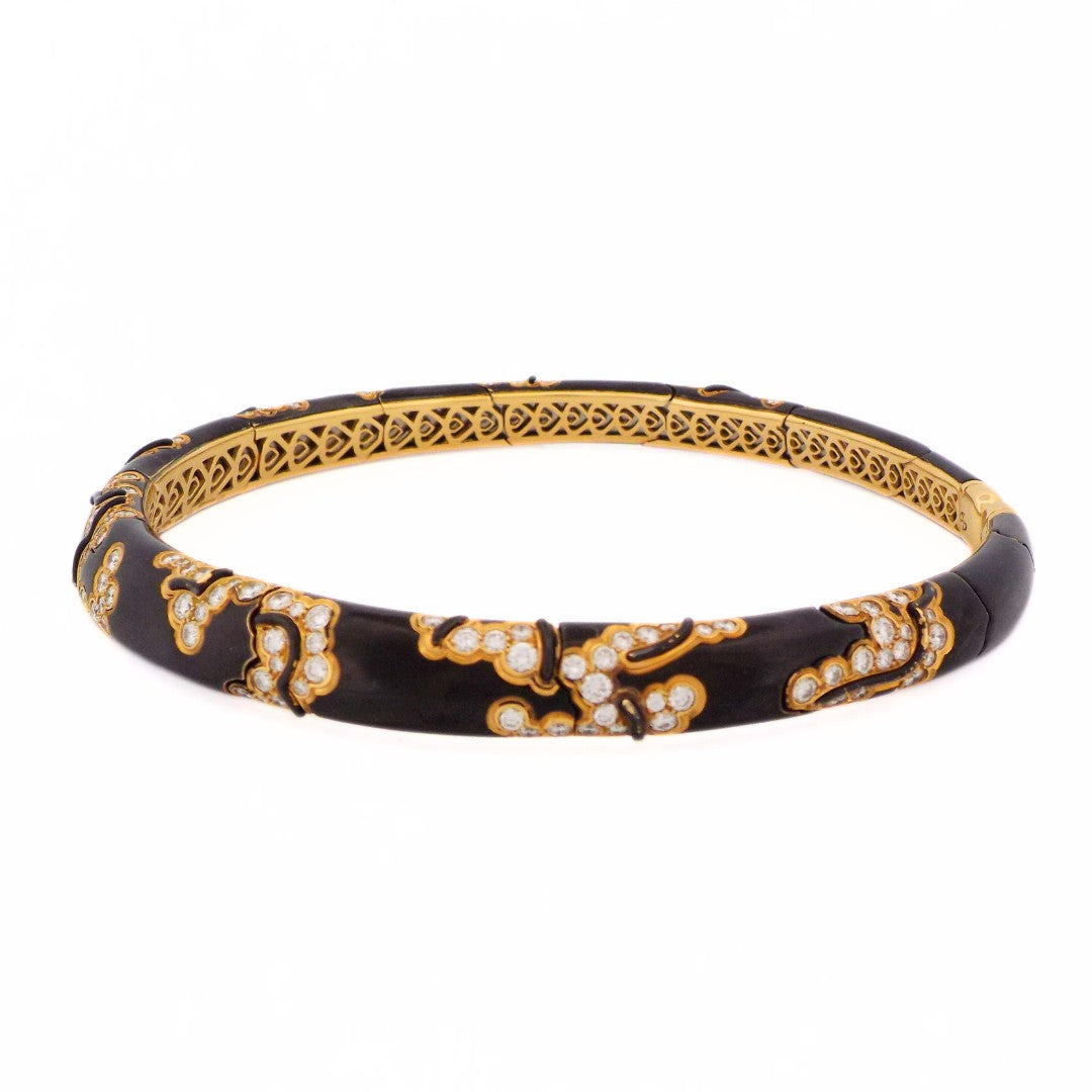Marina B 18K Black Enamel Diamond 'Écume' Choker Necklace