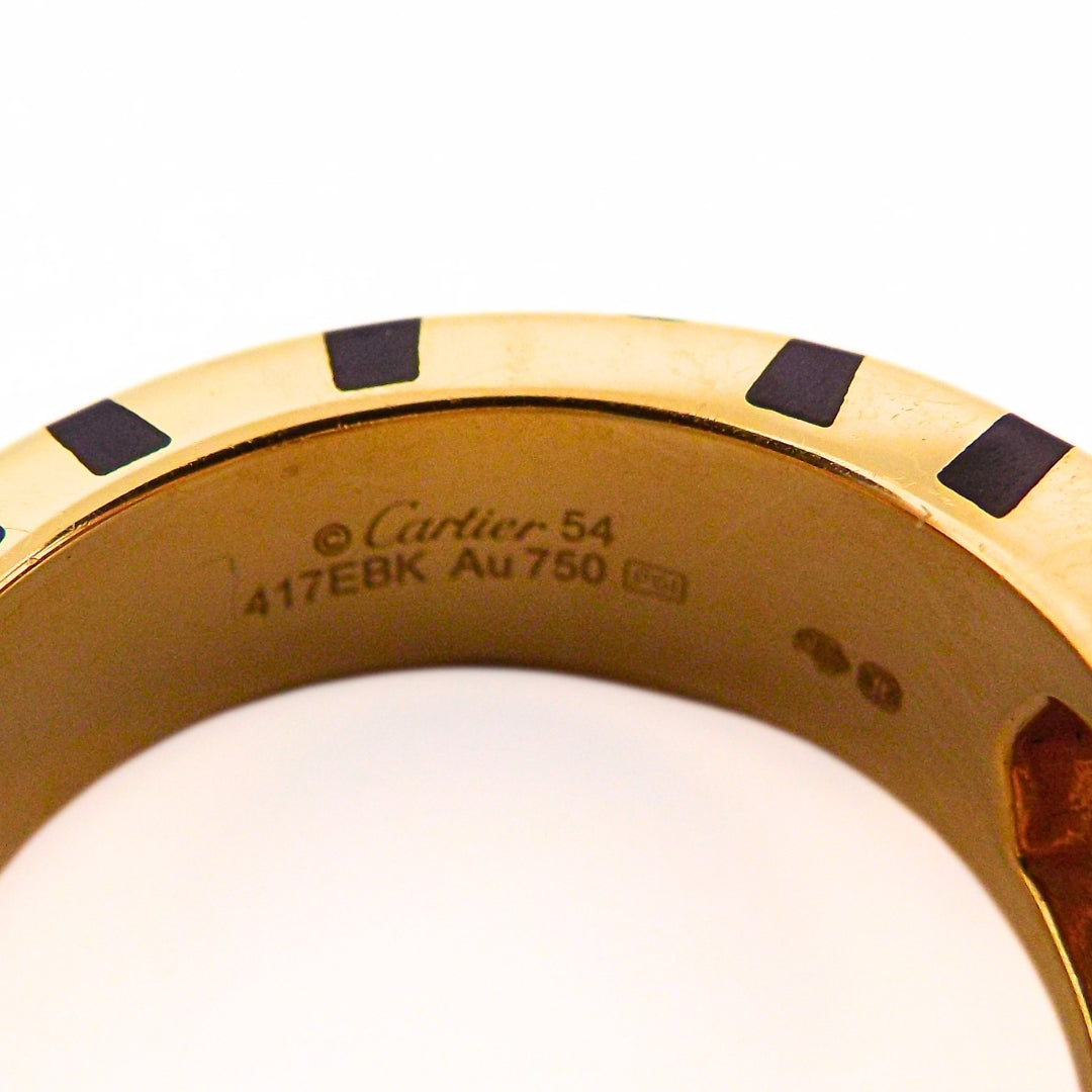Cartier 18K 'Panthère de Cartier' Onyx Garnet Ring SZ 54