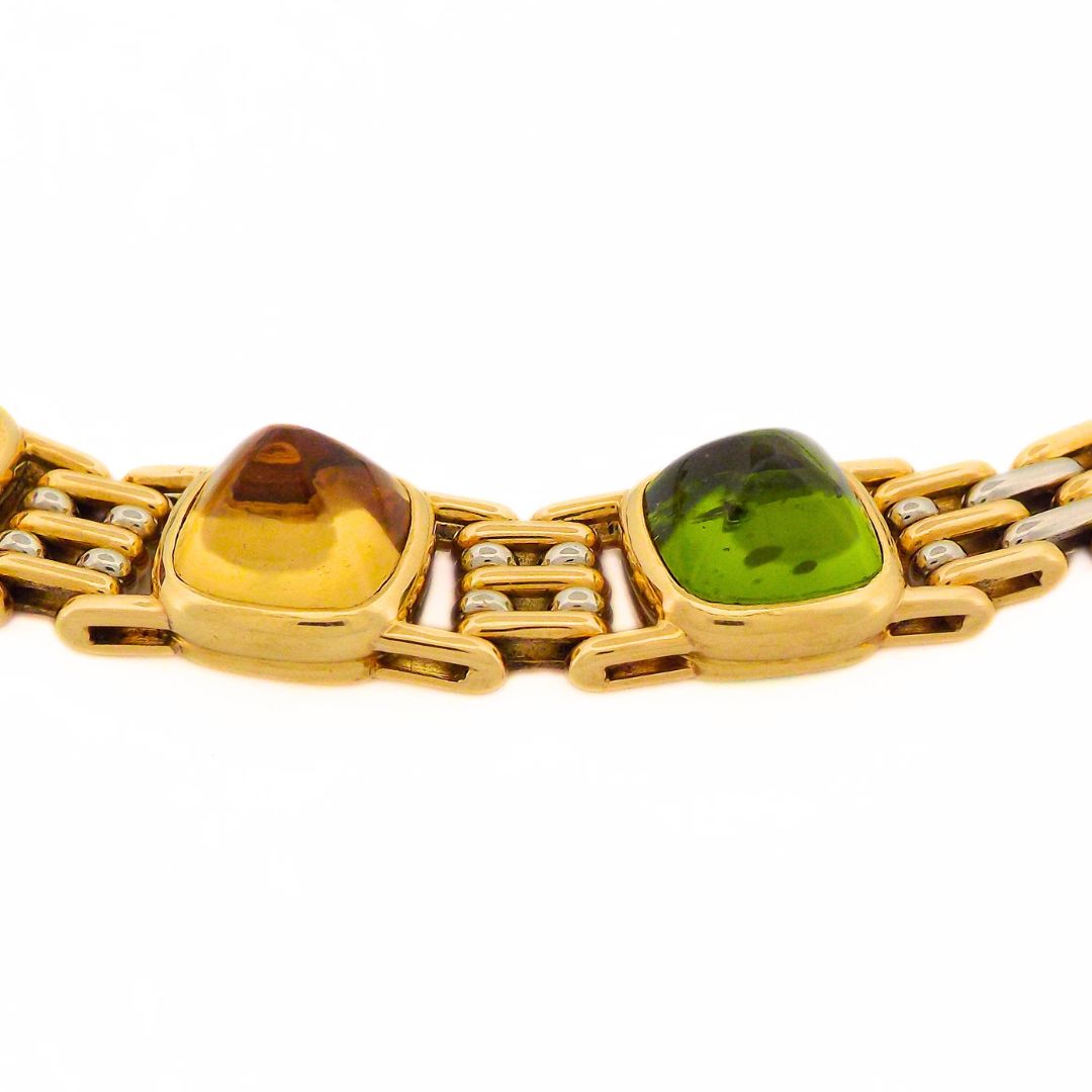 Bulgari 18K Two-tone Gold Colored Stone Necklace