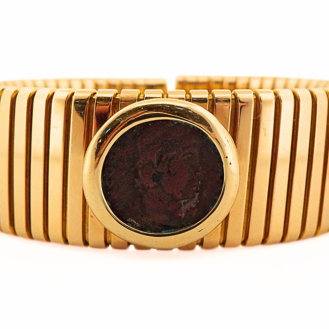 Bulgari 18K Tubogas Triple Monete Bracelet
