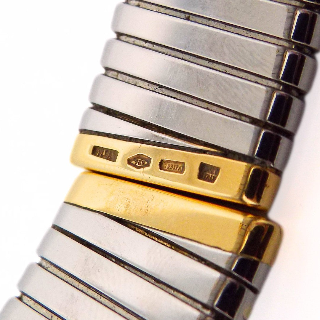 Bulgari 18K Steel Tubogas Multi-Gem Bracelet