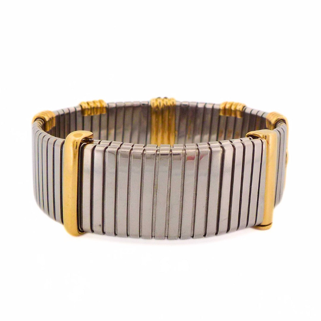 Bulgari 18K Steel Tubogas Parentesi Adjustable Bracelet