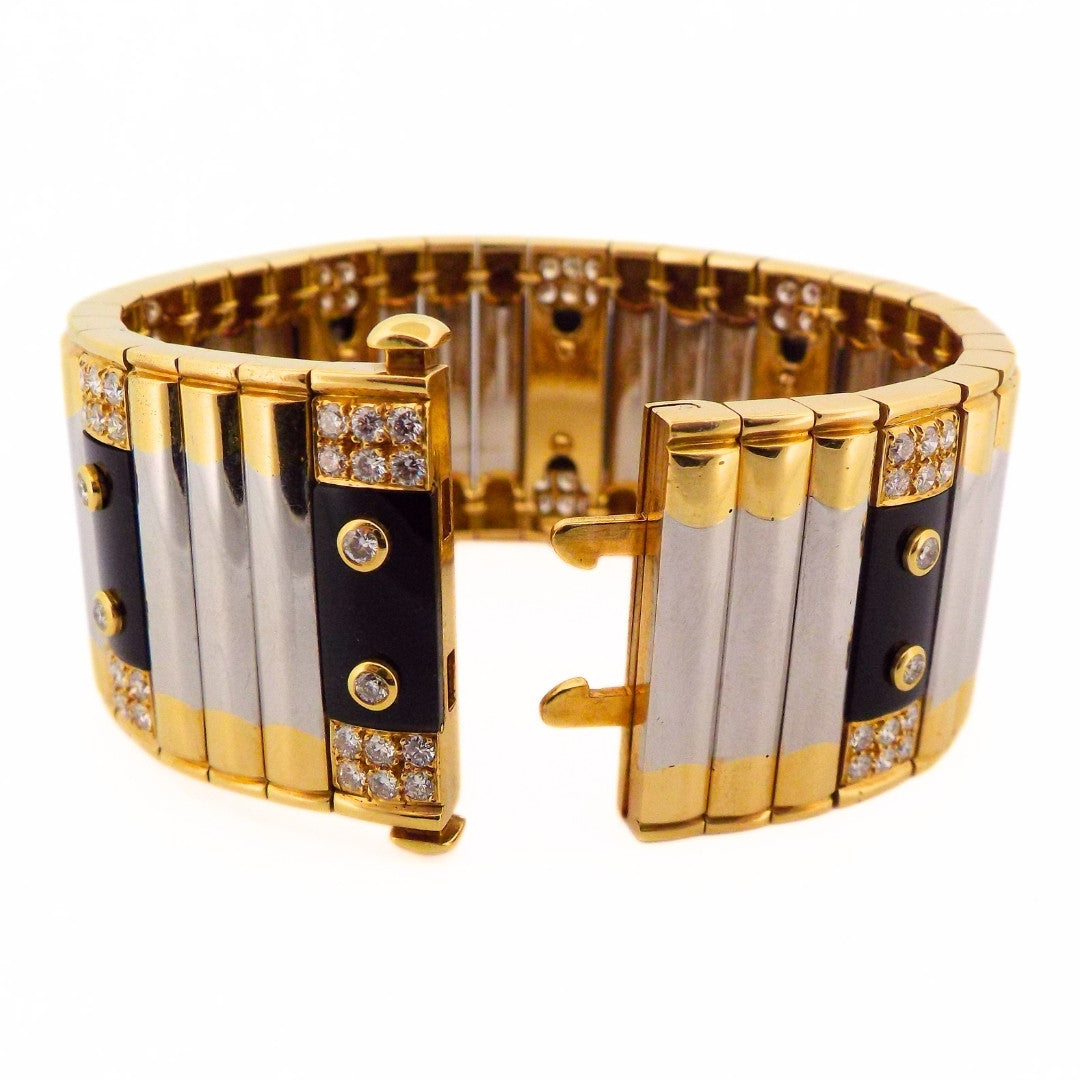 Cartier 18K Gold Onyx Diamond Bracelet