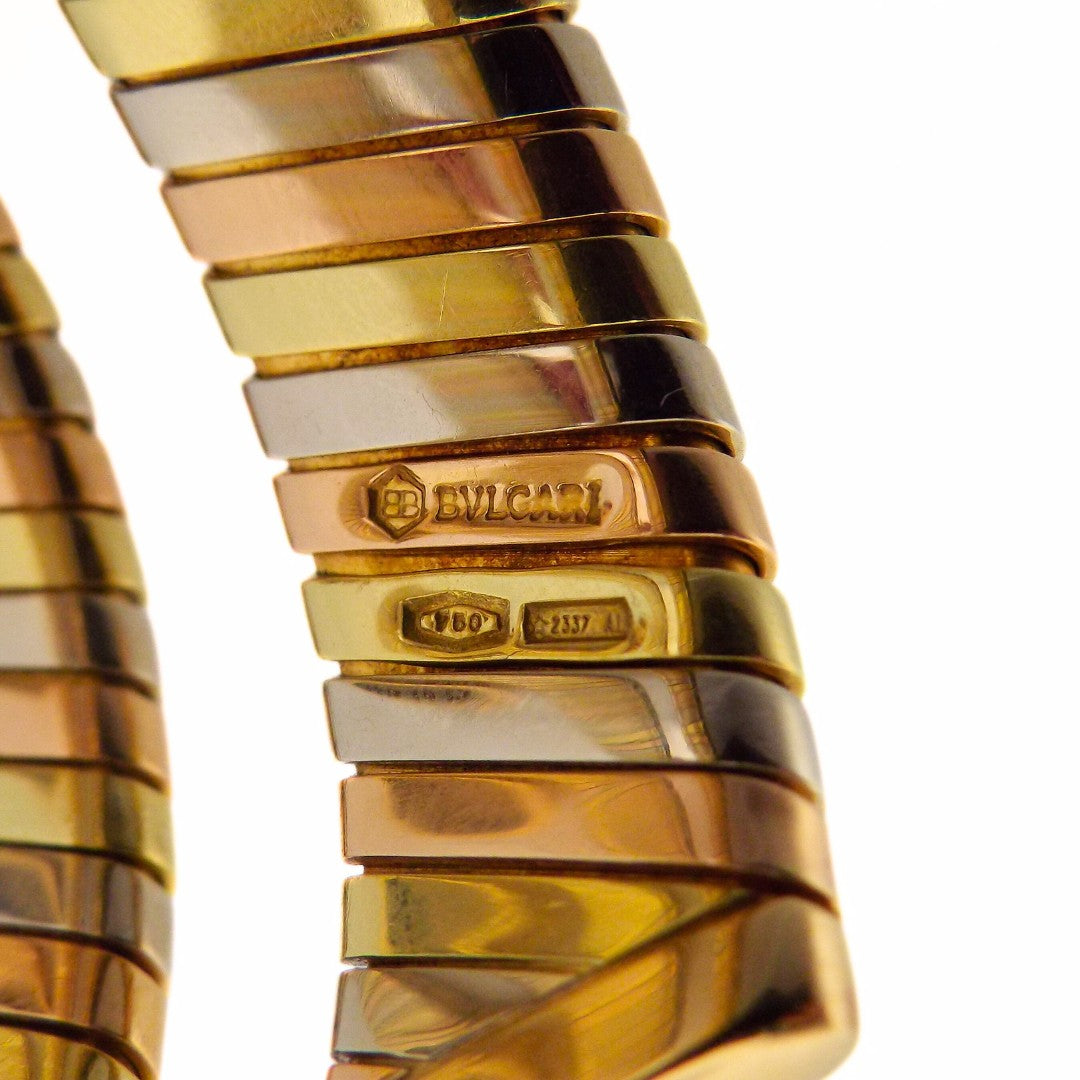 Bulgari 18K Tri-Gold Tubogas Three-Row Monete Bracelet
