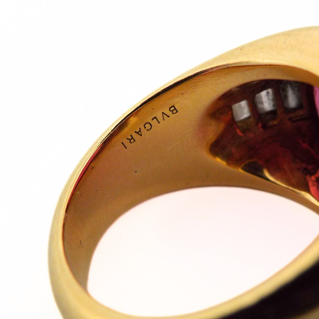 Bulgari 18K Rubellite Diamond Ring