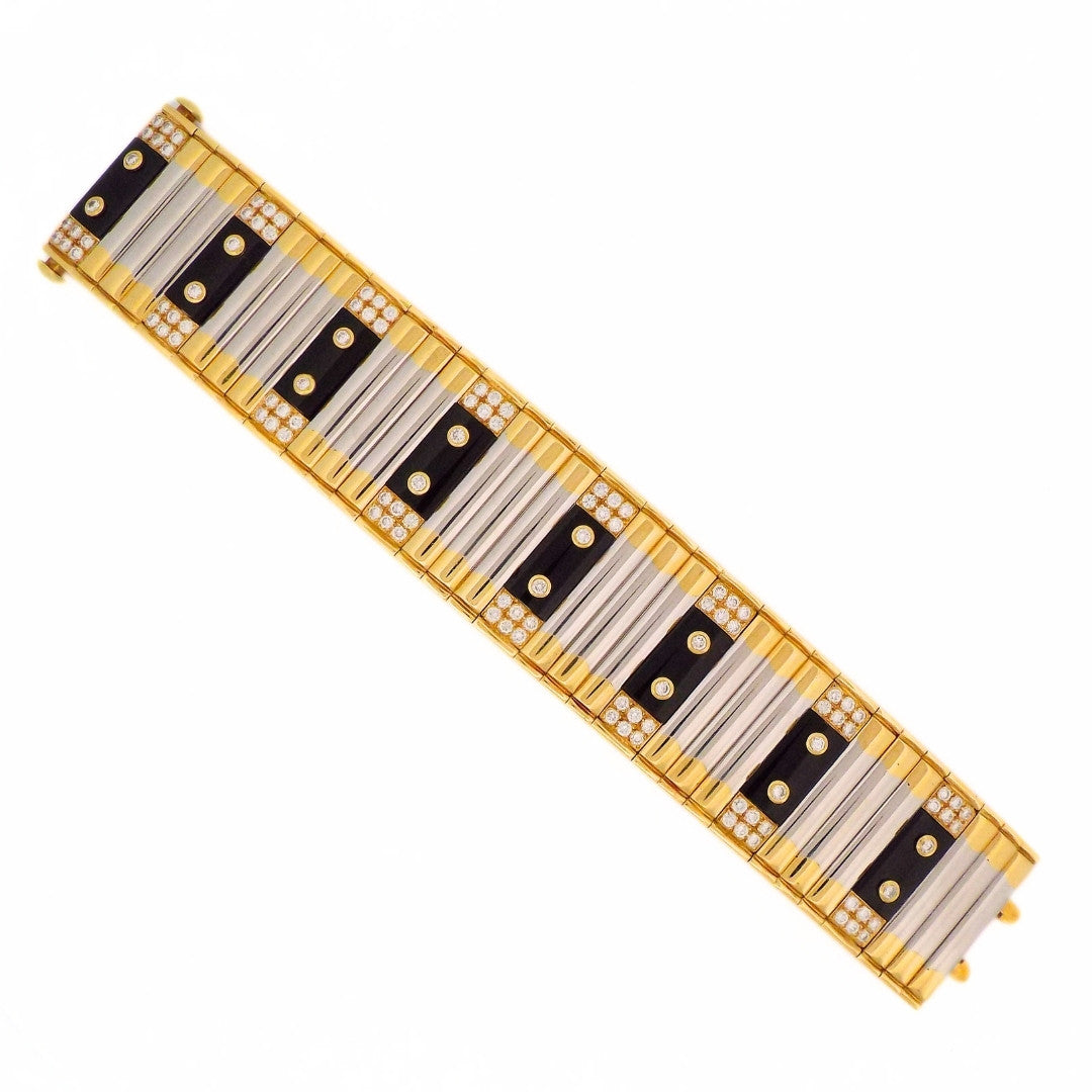 Cartier 18K Gold Onyx Diamond Bracelet