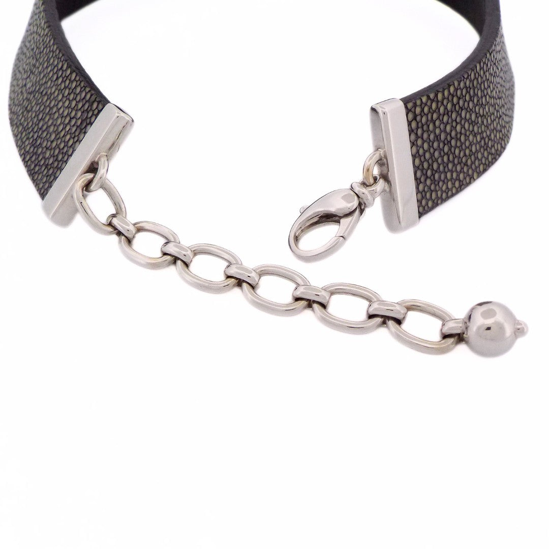 Bulgari 18K White Gold Stingray Mother-of-Pearl Choker Necklace