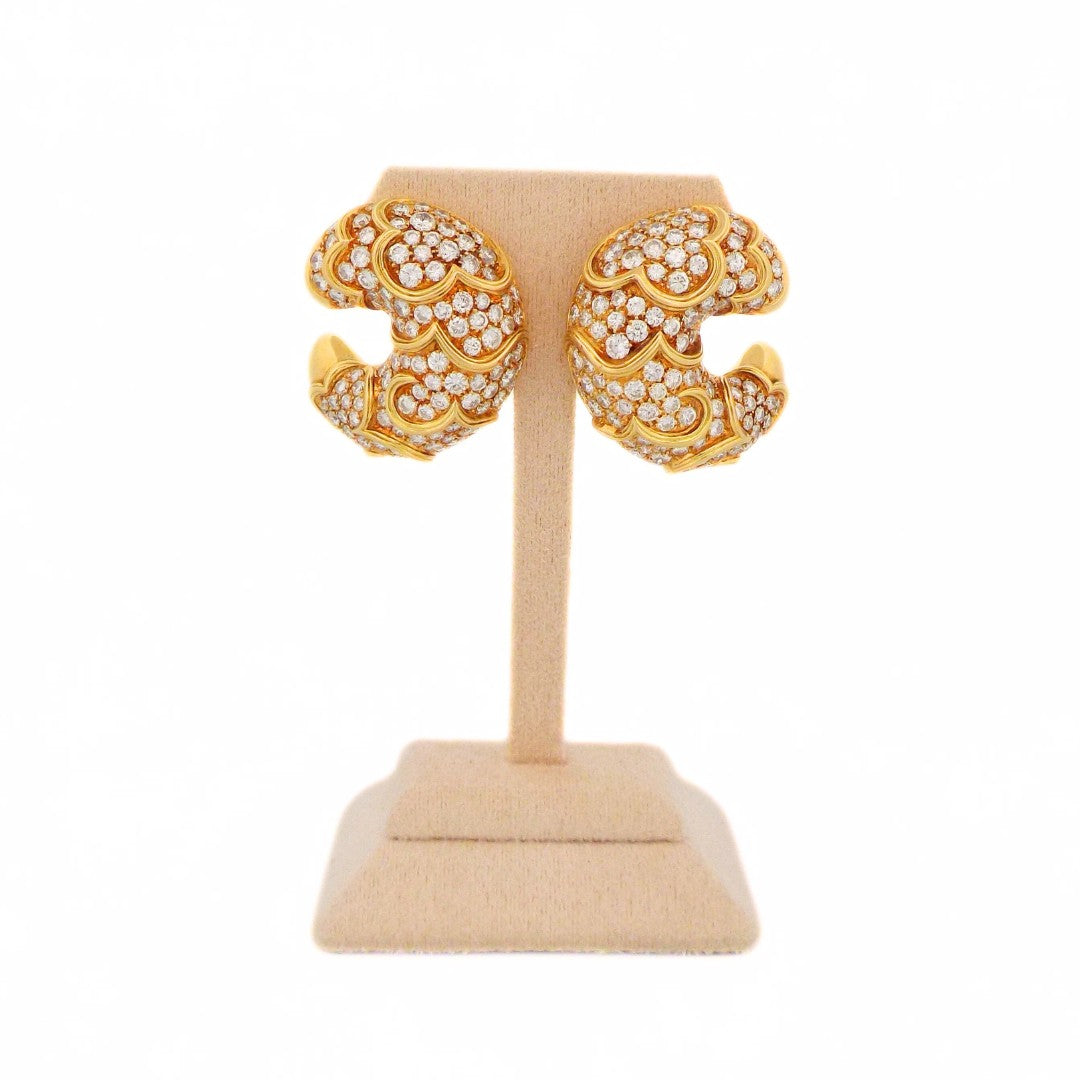 Marina B 18K Gold Diamond 'Onda' Earclip Earrings