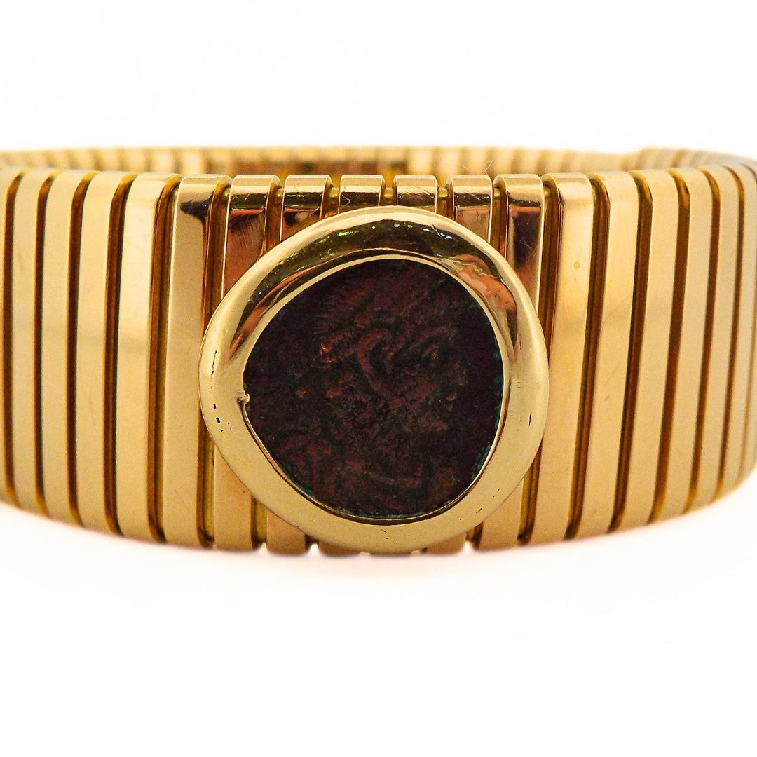 Bulgari 18K Tubogas Triple Monete Bracelet