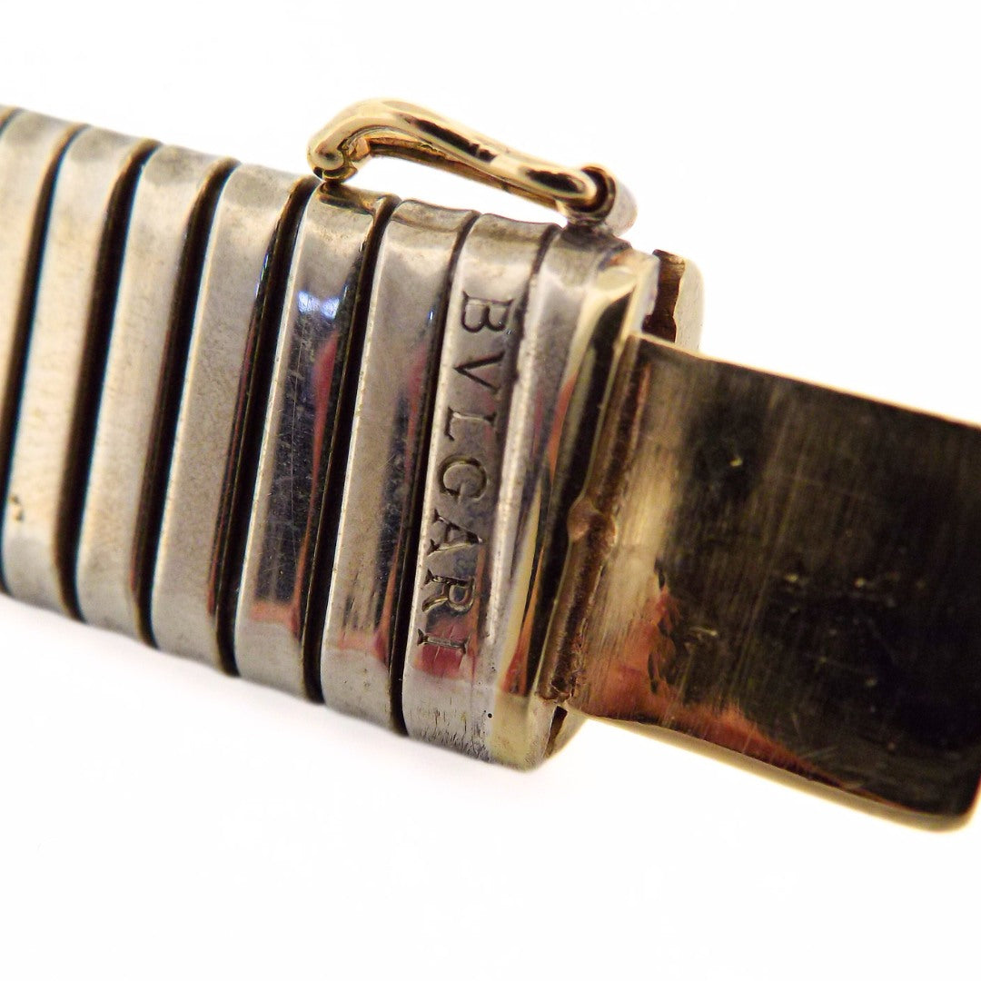 Bulgari Steel 'Tubogas' Gemstone Bracelet