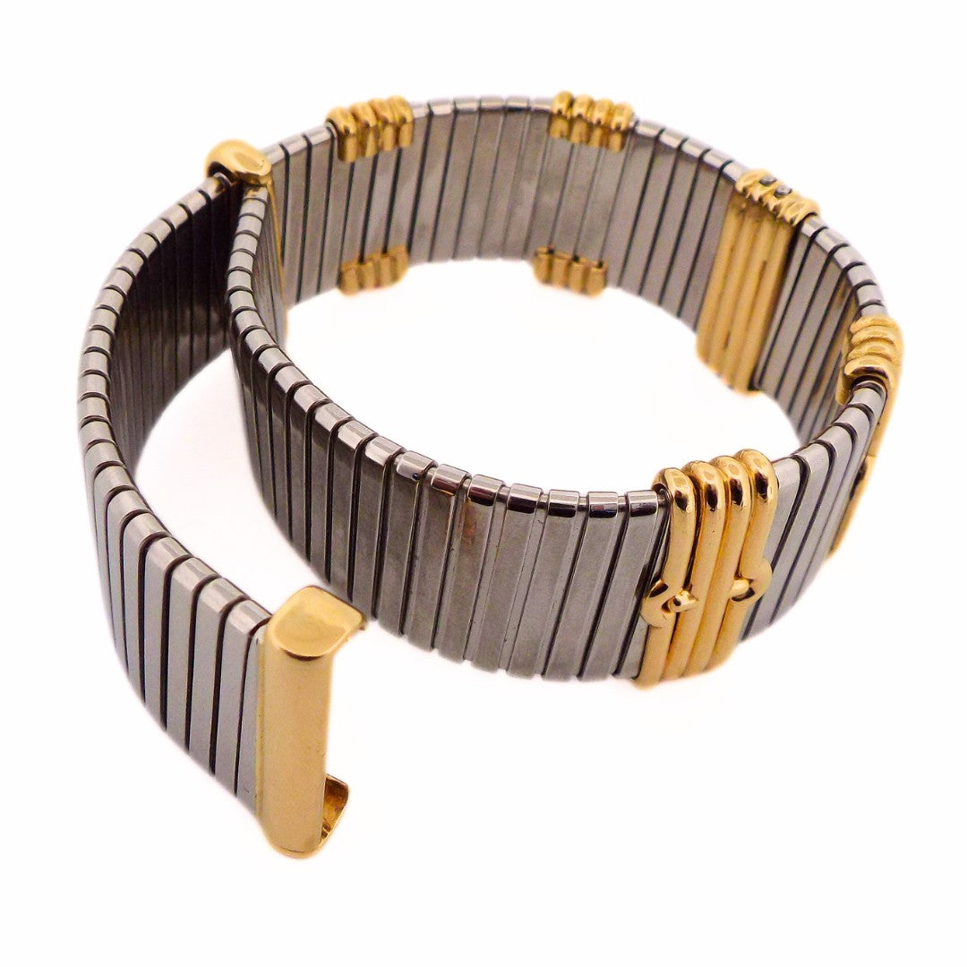 Bulgari 18K Steel Tubogas Parentesi Adjustable Bracelet