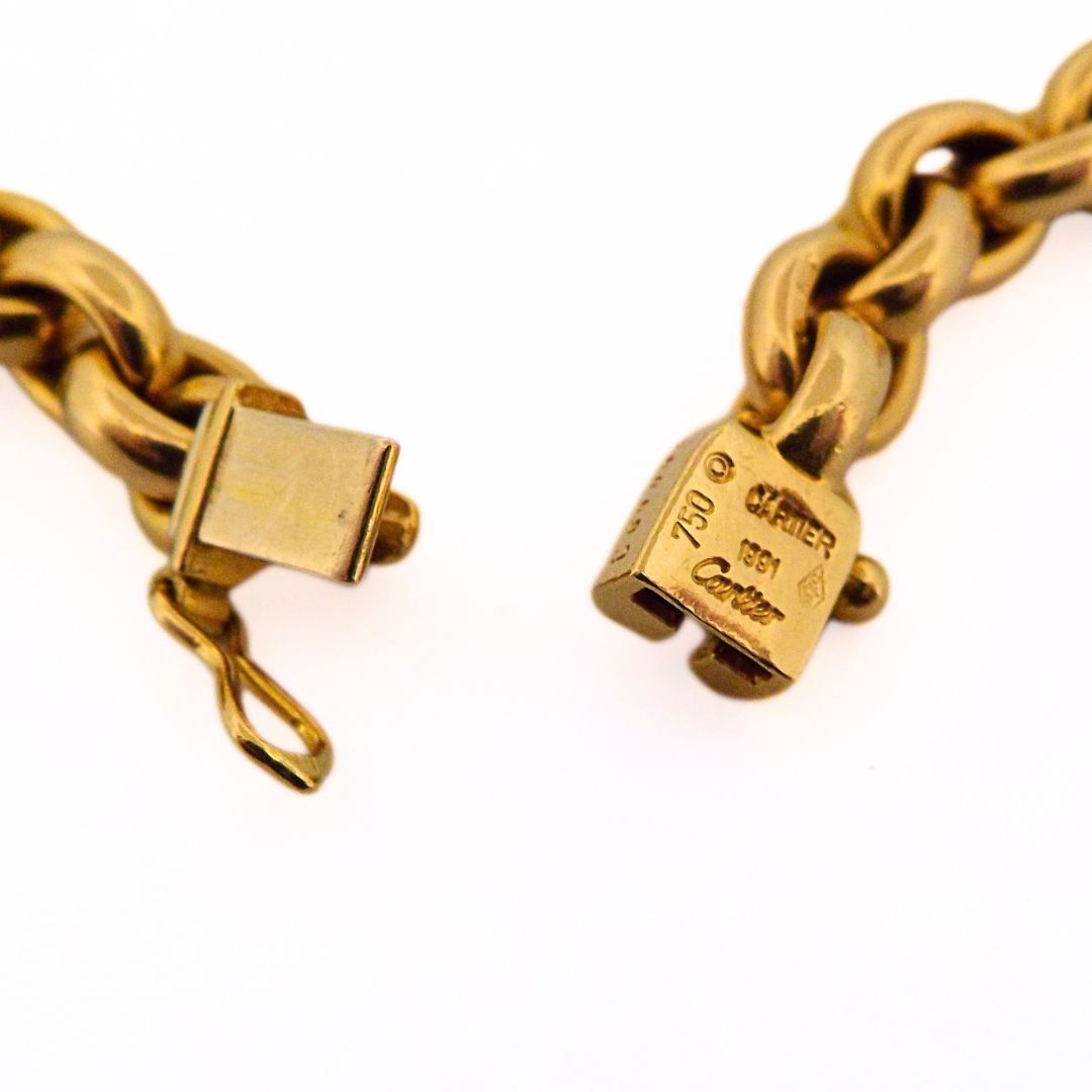 Cartier 18K Yellow Gold Panther Pendant with Chain
