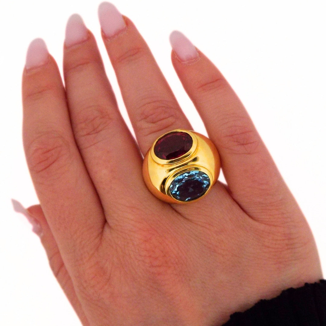 Tiffany & Co. Paloma Picasso Aquamarine Rubellite Ring