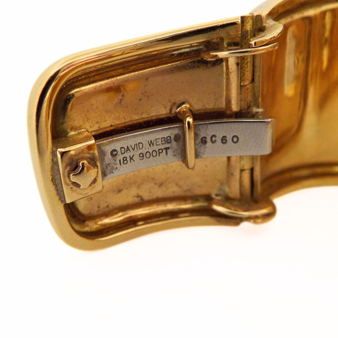 David Webb 18K Blue Enamel Diamond Bracelet