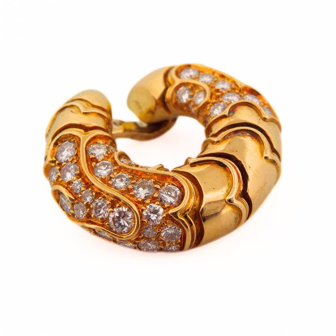 Marina B 'Onda' 18K Gold Diamond Earclip Earrings