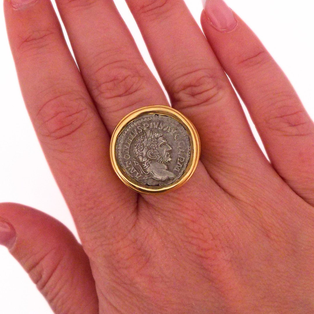 Bulgari 18K Gold Silver Monete Coin Ring
