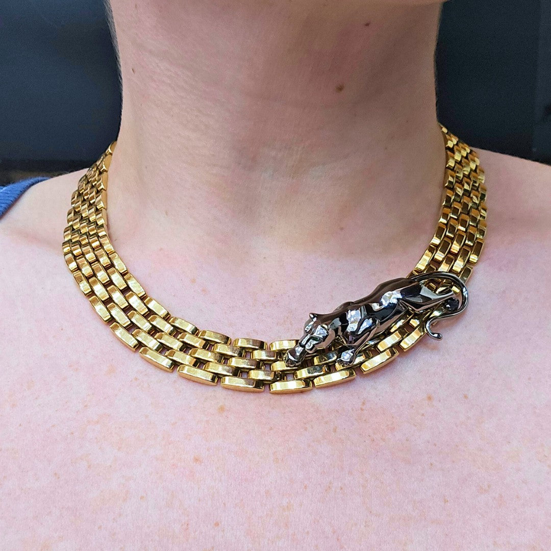 Cartier 18K Panthere Necklace with Detachable Panthere